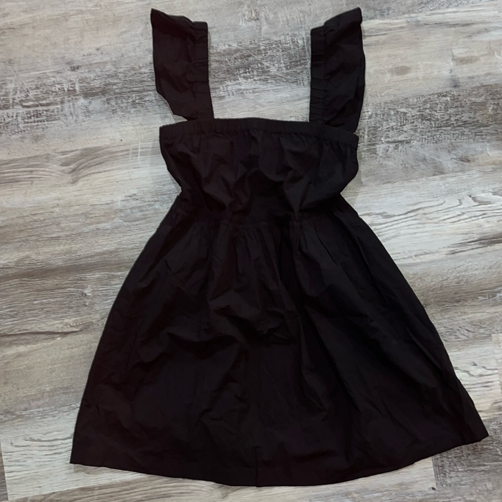 NWT Madewell Ruffle Sleeve Tiered Dress Size S - Black